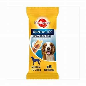 Pedigree Dentastix - Daily Dental Care Chews, Medium Dog Treats from 10 - 25 kg, 1 Bag (5 Sticks)