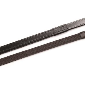Hy Equestrian Half Rubber Show Reins - Brown - Full 5/8