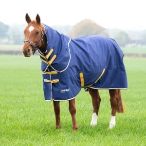 Shires Tempest 50g Turnout Rug & Neck Set Navy 6'9